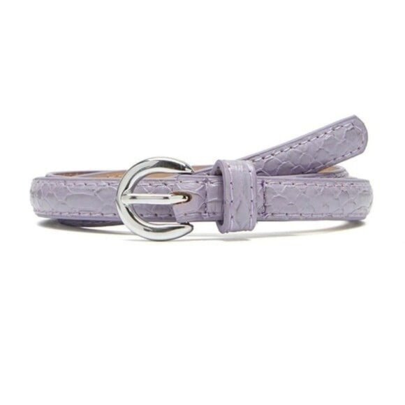 PU Leather Skinny Snake Texture Belt Set 3 - Picture 3 of 6